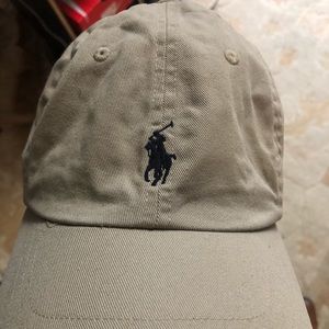 Tan Polo hat with Black Polo symbol.
